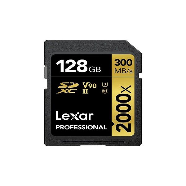 Cartão de Memória Lexar SDXC 128GB Gold 300/260MBS 2000X