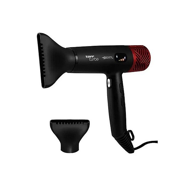 Secador de Cabelo Taiff Turbo SECT24BL 2400 Watts 127V ~ 50/60 HZ - Preto/Vermelho