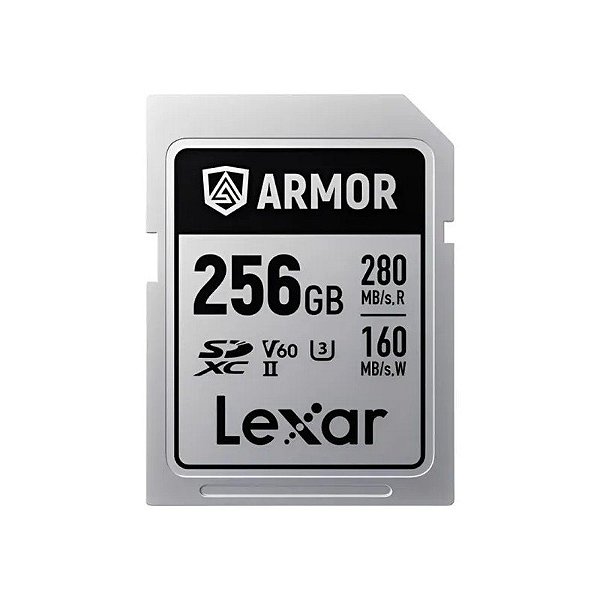 Cartão de Memória Lexar SD 256GB Armor Silver 280/120 MB/s V60