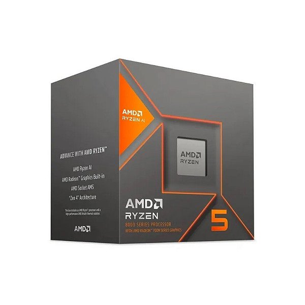 Processador AMD Ryzen 5 8600G, 4.3GHz (5.0GHz Max Turbo), Soquete AM5, 22MB, Caixa
