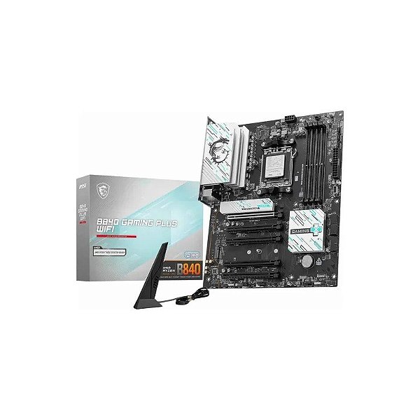 Placa Mãe MSI B840 Gaming Plus Wifi DDR5 Soquete AM5 Chipset AMD B840 ATX