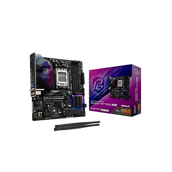 Placa-mãe AM5 ASRock B850M Riptide WiFi DDR5/HDMI/DP
