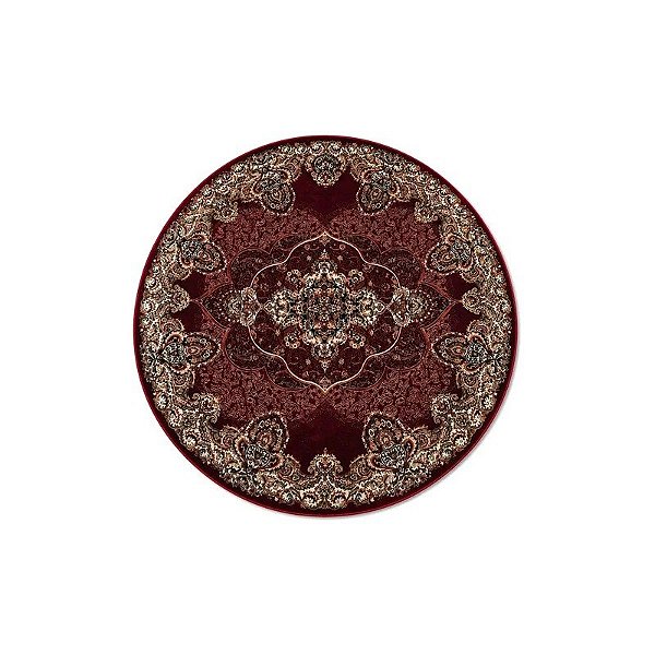 Tapete Turco Redondo Turquesa 200 X 200 CM Vermelho
