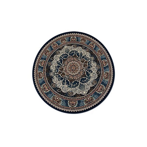 Tapete Turco Redondo Tipo Persa Turquesa 200 X 200 CM Azul