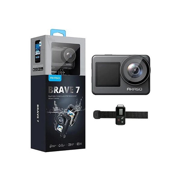 Câmera de Ação Akaso Brave 7 20MP 4K Wi-Fi - Cinza