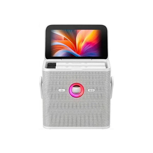 Caixa de Som Joog Shell S3 7” 80W RMS/Wi-Fi 5G/Bateria 35WH 2 Microfone Branco