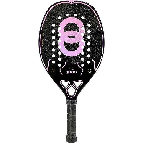 Raquete de Beach Tennis Joog Ares 3K Pro Full Carbon EVA Pro Preto/Rosa