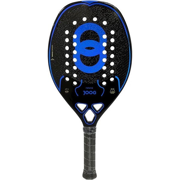 Raquete de Beach Tennis Joog Netuno 3K Pro Full Carbon EVA Pro Preto/Azul