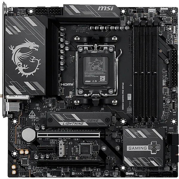 Placa-mãe MSI B850M Gaming Pro Wifi6e AM5/USB-A/USB-C/4xDDR5/PCI-E/HDMI/DP/Wifi