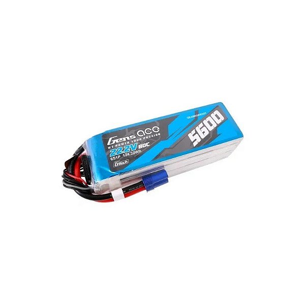 Bateria Gens Ace 22,2V 5600mAh 80C 6S G-Tech com Plug EC5