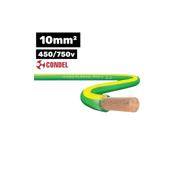 Cabo Flexível Condel 450/750V 10MM 100M Verde/Amarelo