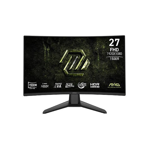 Monitor Gamer MSI Mag 274CF X24 - Full HD - 240Hz - DisplayPort/HDMI - 27 Polegadas