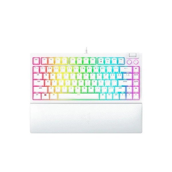 Teclado Gamer Mecânico Razer Blackwidow V4, RGB 75% USB-C, Switch Razer Orange, Inglês, Branco