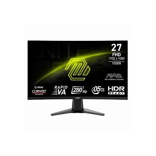 Monitor Gamer MSI Mag 276CXF 27" Full HD Curvo 280Hz HDMI DP - Preto