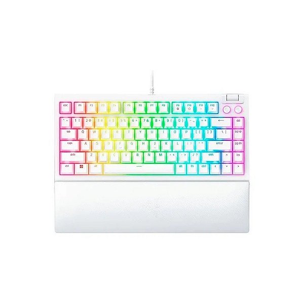 Teclado Gamer Razer Blackwidow V4 RZ03-05001700-R3M1 RGB Layout 75% - Branco
