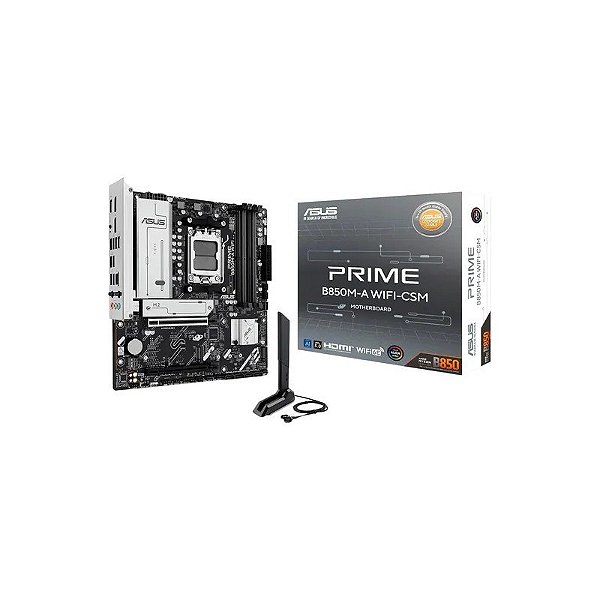 Placa Mãe Asus Prime B850M-A Wifi Soquete AM5 Chipset AMD B850 DDR5 Micro ATX
