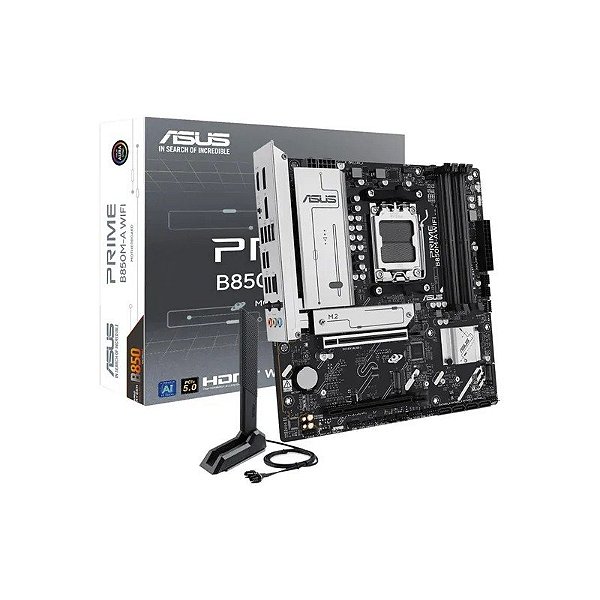 Placa-Mãe Asus Prime B850M-A Wifi AM5 DDR5 Micro-ATX