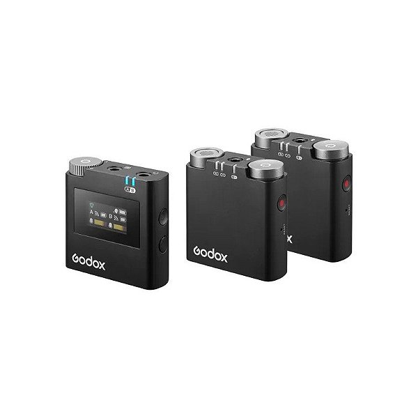 Kit de Microfone Sem Fio Godox Virso s M2 (2TX+1RX) para Câmera