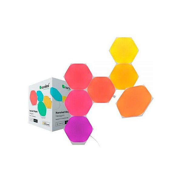 Jogo Nanoleaf NL42-7017HX-7PK de Formas Hexagonais SMK Branco - 7 Peças