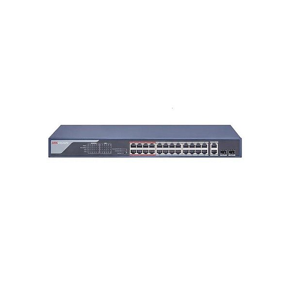 Switch Hub Hikvision 24 Portas 10/100MBPS Poe 2*GB DS-3E0326P-e(C)