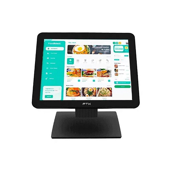 Monitor Touchscreen Capacitivo FTX MT17V1 17" Sxga (1280 X 1024), 5MS, 1XHDMI, 1XVGA (D-Sub), 1XUSB, 1X Jack 3.5MM, Preto