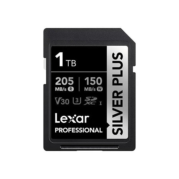 Cartão de Memória SD Lexar Profissional Silver Plus 205-150 MB/s C10 U3 V30 1 TB (LSDSIPL001T-BNNNG)