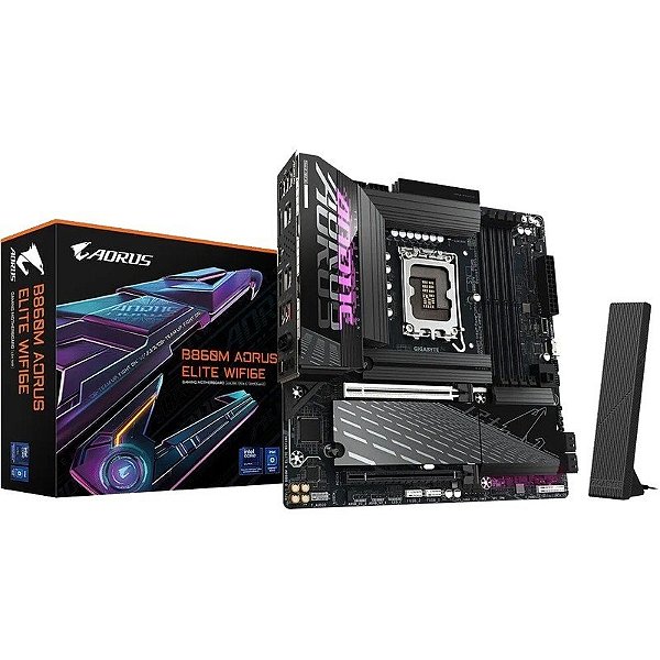 Placa-mãe Gigabyte B860M Aorus Elite WiFi 6E LGA1851/4xDDR5/M.2/HDMI/DP/USB-C