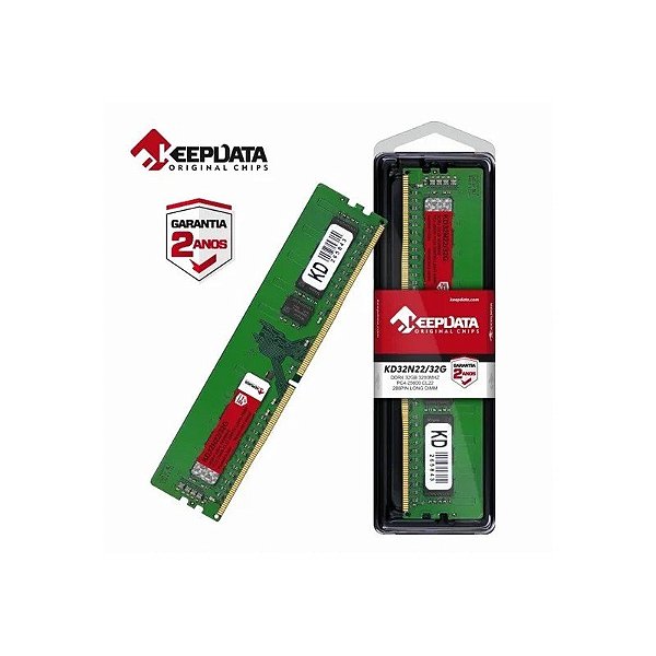 Memória Keepdata, DDR4 32GB (1X32GB), 3200MHZ, KD32N22/32G, Verde