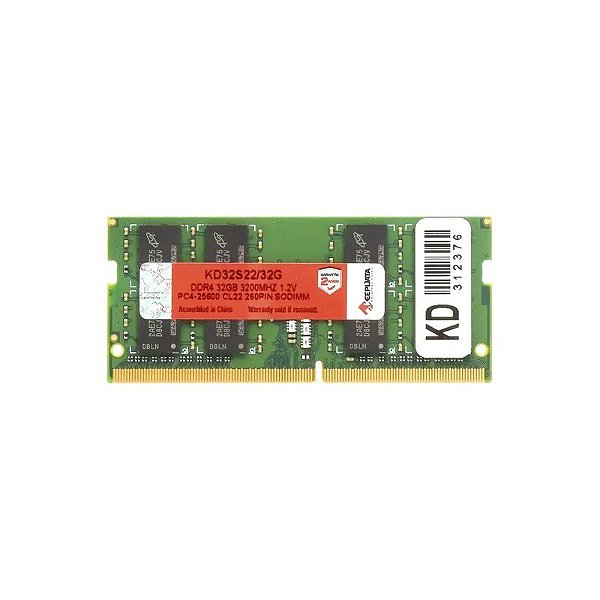 Memória Keepdata 32GB DDR4 3200MT/s para Notebook KD32S22/32G