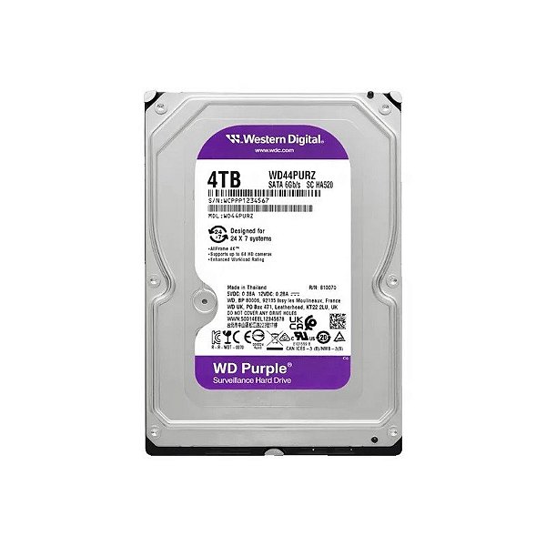 Disco rígido HD 4TB WD Purple WD44PURZ Surveilance 5400RPM 3.5