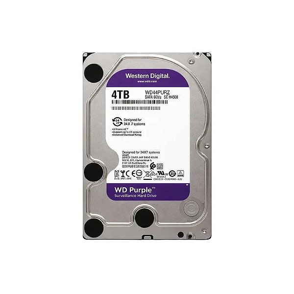 Disco Rígido Interno Western Digital Surveillance WD Purple WD44PURZ - 4TB - 5400RPM - 3.5
