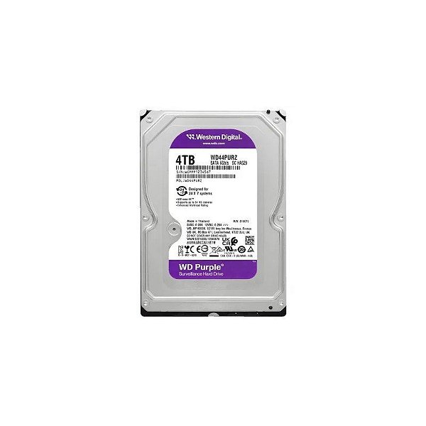 Disco rígido SATA3 4TB WD WD44PURZ Purple 5400 Surv(Gar BR)