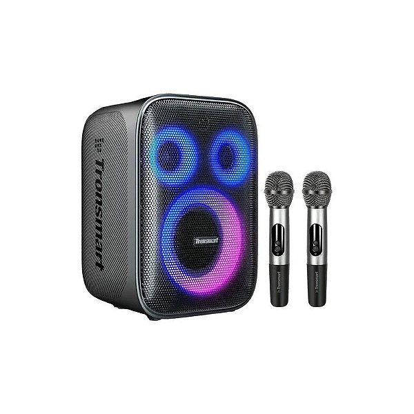 Caixa de Som Tronsmart Halo 200 - USB/Aux - 120W - À Prova D'Água - com 2 Microfones - Preto