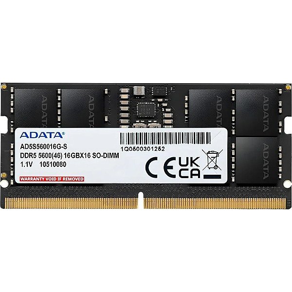Memória para Notebook Adata 16GB 5600MHz DDR5 AD5S560016G-S