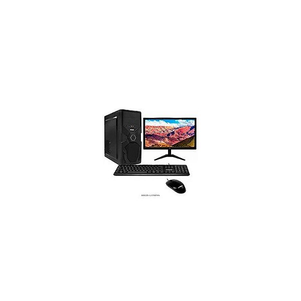 PC Montado Intel Core i3 4160 de 3.6GHZ 8GB de Ram / 128GB SSD + Monitor / Mouse / Teclado - Preto