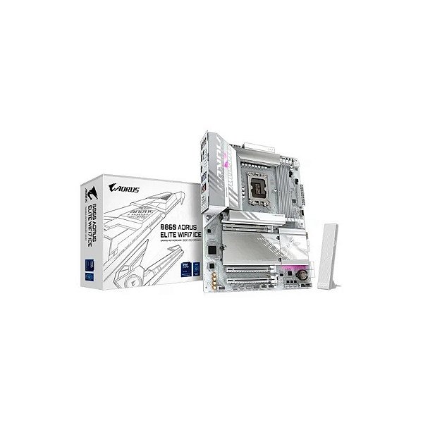 Placa Mãe 1851 Gigabyte B860 Aorus Elite WIFI7 Ice DDR5 White
