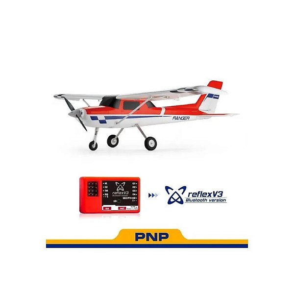 Avião FMS Ranger Ep V2 1220MM PNP Reflex V3 Vermelho FMS147PRD-REFV3