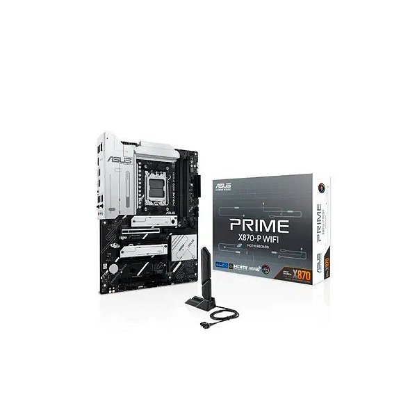Placa-mãe AM5 Asus X870-P Prime Wifi DDR5/ HDMI/ M.2/ RGB/ 2USB-C/ 4M2