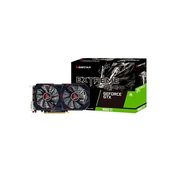 Placa de Vídeo VGA GTX1660TI 6GB Biostar Extreme Gaming VN1666TF6 VN1666TF69-TN1R A-BS2