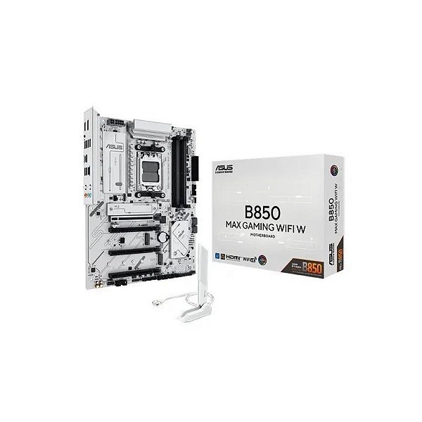 Placa-mãe AM5 B850 Max Gaming Wifi W DDR5/HDMI/DP/Branca