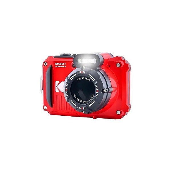 Câmera Digital Kodak Pixpro WPZ2 - 16MP - Zoom 4X - com 2 Baterias + Cartão de Memória 16GB - Vermelha