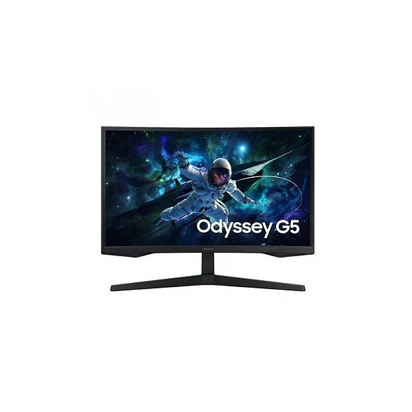 Monitor Samsung Gaming Odyssey G5 G55C LS27CG552ENXZA Curvo 27" 2K QHD (2560 X 1440), 1MS, 165HZ 1XHDMI 2.2, 1XDISPLAYPORT 1.2, 1XCONECTOR de Áudio, 1X USB-A, AMD Freesync, Preto