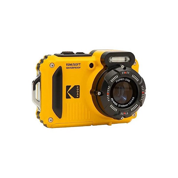 Câmera Digital Kodak Pixpro WPZ2 - 16MP - Zoom 4X - com 2 Baterias + Cartão de Memória 16GB - Amarelo