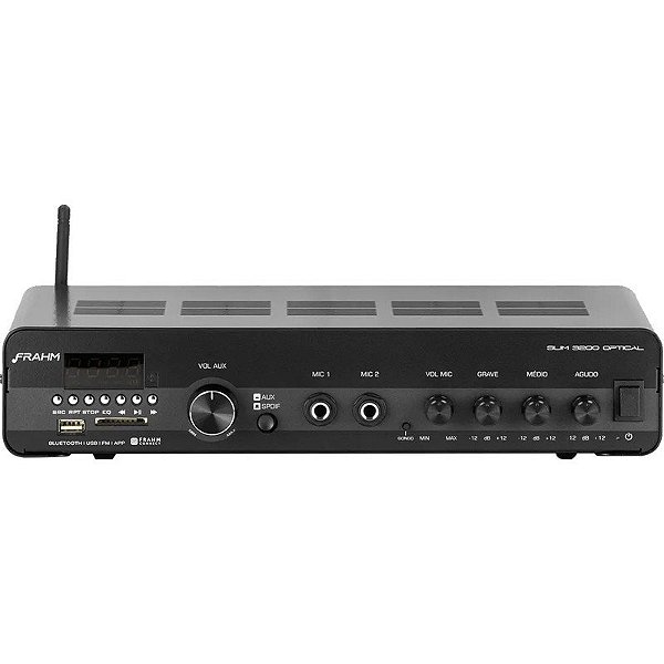 Receptor Frahm Slim 3200 APP óptico USB/FM/SD/Bluetooth Bivolt Preto