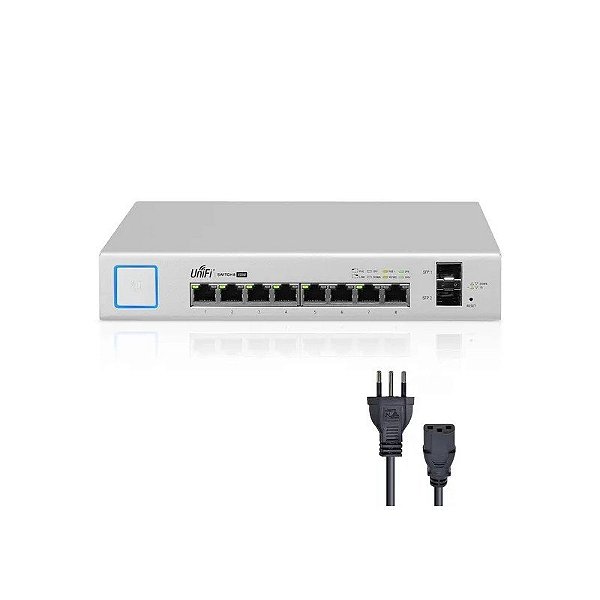 Unifi Switch 8 Portas Poe RJ45 + 2 Portas SFP US-8-150W-BR