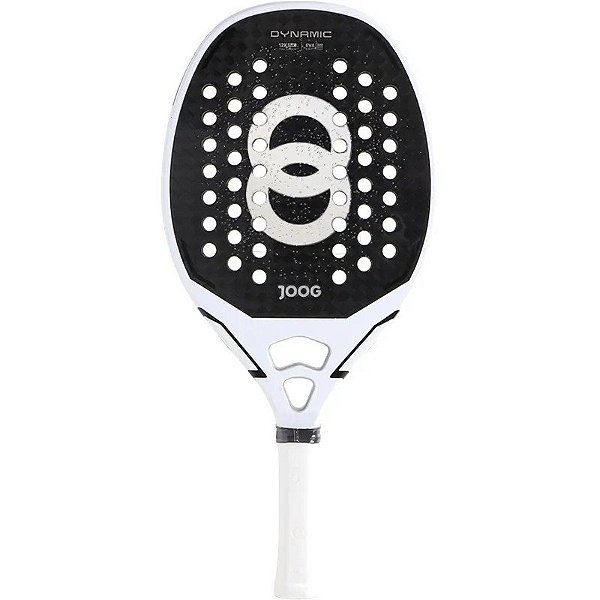 Raquete de Beach Tennis Joog Dynamic 12K Pro Full Carbon EVA X-Soft - Branco/Preto
