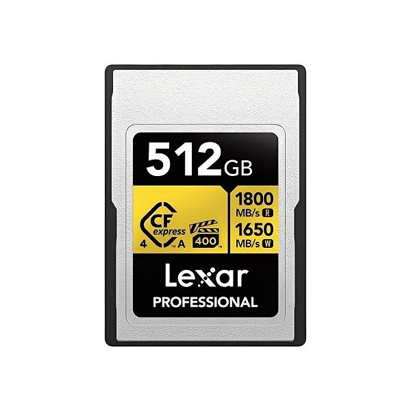 Cartão de Memória Cfexpress Lexar Professional Gold Series Tipo A 1800-1650 MB/s 512 GB (LCAEXG4512G-Rneng)