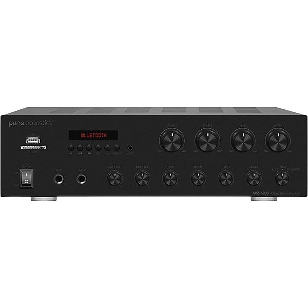 Amplificador Pure Acoustics AVZ-4200 4X50W 110V/60Hz - Preto