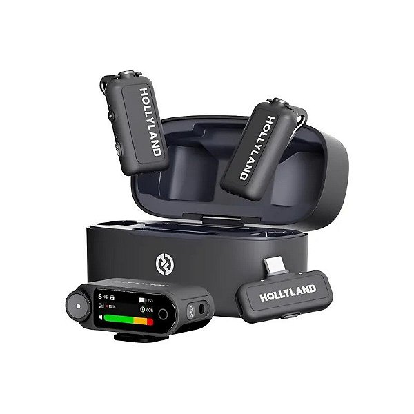 Sistema de Microfone Hollyland Lark Max 2 Combo Sem Fio - Preto