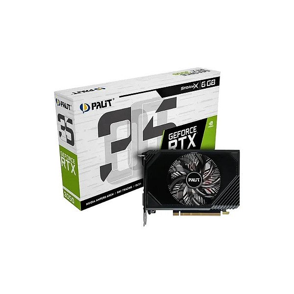 Placa de Vídeo Palit Stormx Nvidia Geforce RTX 3050 6GB GDDR6 - NE63050018JE-1072F